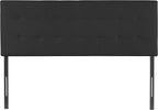Naomi Home Jessenia Queen Headboard – Adjustable Linen Upholstered Tufted Panel, Soft Padded Surface, Wall-Mount/Bed Frame Mount – Dark Gray