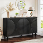 Tribesigns Buffet Cabinet Sideboard with Storage, Modern Storage Cabinet Sideboard Buffet Table with Doors for Living Room Kitchen Dining Room (Black)