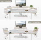 EUREKA ERGONOMIC Standing Desk with Keyboard Tray, Large Music Studio Gaming Desk, Wing Shaped Sit Stand Table 72'', LED Convertible Shelves, Dual Motor&Slot, Maple