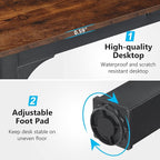 Tribesigns 78.7 Inches Extra Long Computer Desk 2 Person Desk, Double Long Desk, Workstaion for Home Office, Brown+Black
