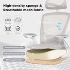 High Back Ergonomic Office Chair, Home Office Mesh Desk Chairs with Lumbar Support, Flip-up Armrests, Swivel Computer Chair for Gaming, Light Gray