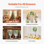 VEVOR Spring Wreath for Front Door 24 Inch - Artificial Hydrangea Wreath with Peonies, Year-Round All Season Outdoor Indoor Decor (Blue White Green Summer Floral)
