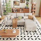 ZeeFu Sectional and Sofa Couches for Living Room - 78'' 3 Seater L-Shaped Modular Couch with Storage Ottoman - Modern Velevt Fabric Upholstered Sofa Set for Small Space Apartment Office