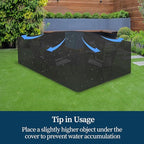 Easy-Going Patio Furniture Cover Waterproof Outdoor Rectangular Coffee Table Cover with Seal Tape at Seams (48" L x 28" W x 16" H, Black)