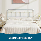 Metal King Size Headboard Only, Sturdy and Durable Iron King Headboard Adjustable Height from 34” to 44”, Victorian Vintage Bed Headboards, Farmhouse Head Board, Bed Frame Mount Grey
