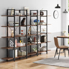 Tribesigns 5-Tier Bookshelf, Vintage Industrial Style Bookcase 72 H x 12 W x 47L Inches