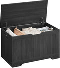 VASAGLE Storage Chest, 29.9 Inches Width Storage Bench, Entryway Bench with 2 Safety Hinges, Shoe Bench, Farmhouse Style, for Entryway, Bedroom, Living Room, Charcoal Gray ULHS011B02