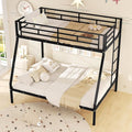 Giantex Metal Bunk Beds Twin Over Full Size, Heavy Duty Loft Bunk Bed with Ladder & Guardrail, Space Saving Bunk Bed for Dorm Apartment, Teens & Adults, Noise-Free, No Box Spring Needed, Black