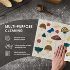 RECYCO Swedish Dishcloths for Kitchen | 4 Pack Oversized Washable Dish Rags | Large Cellulose Reusable Cleaning Paper Towels | Absorbent Counter Dish Cloth Sponge XL Kitchen Wipes, 12" L x 10" W