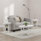 Furinno Jaya Oval Coffee Table, 35.43 (W) x 16.49 (H) x 19.69 (D) inches, White