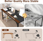 StarGraph Modern Computer Desk 55 Inch Large Office Desk with Carbon Fiber Desktop Home Office Desks with Sturdy Metal Frame Gaming Study Writing Work from Home Desks, Black