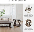 Signature Design by Ashley Maylee Classic End Table with Open Shelf and Scroll Legs, Dark Brown