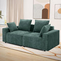WILLOVE 78'' Modular Sectional Sofa, Chenille Cloud Couch with Wide Armrests & 4 Pillows, Deep Seat Couches for Living Room, Green