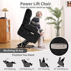 DURASPACE Power Lift Recliner Chair Massage Recliners with Heat, Shell Backrest Lift Chair Recliners for Elderly（Dark Gray）