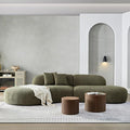 135.4" Oversized Curved Sofa, Modern Minimalist Comfy Sectional Couch, Upholsted Boucle Luxury Sofas Chaise, 6 Seater Modular Couches for Living Room Home Office Apartment(Left Facing,Green)