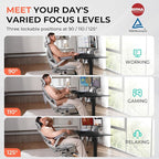 CAPOT Ergonomic Mesh Office Chair, Adjustable Lumbar High Back Desk Chair 400lbs, 4D Flip-up Arms, 3 Tilt Backrest, 3D Headrest, PU Wheels, Swivel Rolling Computer Seating for Long Desk Work - Grey