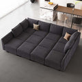 Belffin Oversized Modular Sectional Sofa Sleeper Sectional Couch with Storage Chenille Sofa Bed for Living Room, 12 Seats, Dark Grey