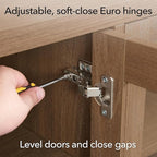 Henn&Hart 28" Fluted Wooden Accent Cabinet, Modern Ribbed Sideboard Buffet Cabinet with 2 Doors and an Adjustable Shelf for Living Room, Dining Room, Bedroom or Entryway, Satin Walnut