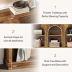 Tribesigns Farmhouse Console Table, 63-Inch Long Entryway Table with 3 Tier Storage, Wooden Rectangular Sofa Table Behind The Couch for Entrance, Hallway, Living Room, Brown