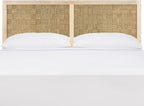 SAFAVIEH Home Collection Halvor Rattan King Size Headboard White Wash Frame & Natural Brown