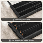 King/Cal King Size Upholstered Velvet Headboard, Adjustable Head Boards with LED Light & Charging Station, Bed Headboard Only, Attach Frame, Ideal for Bedroom, Dorm, Guest Room, Black