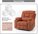 4 OKIN Motor Power Lay Flat Lift Recliner Chair for Elderly Adults Extra Large Recliners with Massage Heat, Adjustable Head-Back-Lumbar-Leg-Support, Extended Footrest, 2 Cup Holders