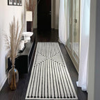 RUGGABLE x Jonathan Adler Machine Washable Modern Runner Rug – Inkdrop Black & Ivory 2.5x7, Stain-Resistant, Non-Slip – Washable Rug for Hallway, Entryway, Living Room & Kitchen–with Standard Pad