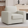 360 Degree Rotation Swivel Accent Sofa Chairs, 36'' Width Oversized Armchairs 1 pcs Linen Living Room,Reading-Khaki