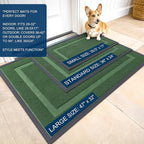 OLANLY Front Door Mat Indoor Outdoor Entrance, Waterproof All-Season, All-Weather Doormat, Sturdy Natural Rubber, Fade Resistant, Low Profile, Easy Clean Patio Porch Entryway Mat, 47x23, Green