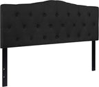 BizChair Tufted Upholstered Queen Size Headboard in Black Fabric