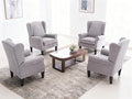 Accent Chair Set of 4, Modern Living Room Chairs with Wingback, Comfy Upholstered High Back Single Sofa for Bedroom, Mid-Century Reading Armchair Sillas para Sala