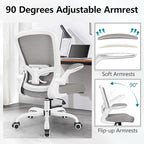 FelixKing Office Chair, Ergonomic Desk Chair Breathable Mesh Chairs Adjustable High Back Lumbar Support Flip-up Armrests, Executive Rolling Swivel Comfy Computer Chairs Home Office Gray