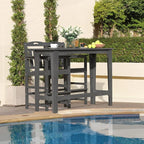 Outdoor Patio Bar Height Chair, All-Weather HDPE Tall Balcony Adirondack Stools for Bistro, Garden, Backyard, Deck | Grey