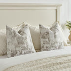 FUTEI Grey White Decorative Throw Pillow Covers 26x26 Inch Set of 2,Soft Faux Cashmere Jacquard - Textured & Cozy Euro Pillow Shams,Modern Home Decor for Couch Bed Living Room