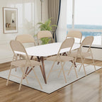 Khaki Folding Chairs 20 Pack with Padded Cushion and Back, Portable Duty Metal Frame Commercial Seat, Foldable Indoor Outdoor Chairs for Office Party Events Kitchen Dinning Wedding, 330-LBS Capacity