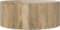 SIMPLIHOME Millbury Drum Coffee Table - 36 inch Wide Solid Mango Wood Round Living Room Table in Briarsmoke, Contemporary Cocktail Table for Family Room or Lounge with Large Surface, Assembled
