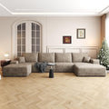 136" Sectional Couches for Living Room Modern Modular Sofa with L-Shape Couchs Upholstered Boneless Couch Deep Seat Sectional Couch with Chaise (Camel, Right Facing Chaise+3Seaters+Ottoman)