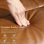 Genuine Leather Power Swivel Recliner Chair, Glider Electric Rocking Chair for Adults. Nursery Rocker Sofa Chair with Adjustable Headrest for Living Room. Wireless Charging/Type-C&USB, Brown