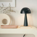 Nourison Home 16" Dark Green Metal Mushroom Table Lamp, Modern, Retro, Desk Light for Bedroom, Dining, Office, Entryway