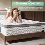 Twin Mattress 10 Inch, 5-Zone Deep Sleep Firm Mattress with Extra Lumbar & Shoulder Support, Hotel Collection Hybrid Single Mattresses Pain Relief, Fiberglass Free & No Odor -365 Night Trial