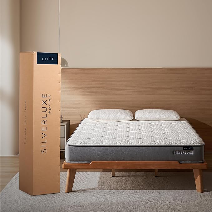 EPITEX Silverluxe King Size Mattress, 8 Inch Gel Memory Foam, Pocket Spring, Medium Firm, Gray