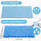 Zhengmy 100 Pieces Kitchen Sponge Bulk Natural Sponges for Dishes Compressed Wood Pulp Sponges Cleaning Sponge Without Scratching for Kitchen Bathroom, 3.9 x 2.4 x 0.12 Inch (Blue)