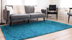 Unique Loom Solid Shag Collection Area Rug (4' 1" x 6' 1" Rectangle, Turquoise)