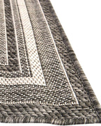 Unique Loom Outdoor Border Collection Area Rug - Soft Border (3' 3" x 5' 3" Rectangle, Black/ Ivory)