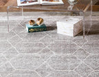 Unique Loom Trellis Frieze Collection Area Rug - Geometric (3' 3" x 5' 3", Light Gray/ Ivory)