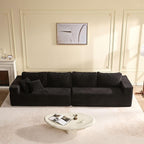 138" Modular Sofa Memory Foam Sectional Couches for Living Room, Sleeper Sofa Bed, Corduroy, Black