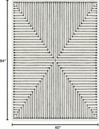 RUGGABLE x Jonathan Adler Machine Washable Modern Area Rug – Inkdrop Black & Ivory 5x7, Stain-Resistant, Non-Slip – Medium Rugs for Living Room, Bedroom, Hallway, Entryway & Office–with Cushioned Pad