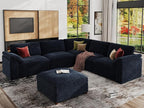 EASE MOOSE Modular Sectional Couch,Chenille Large L Shape Sectional Sofa Modern Luxury Deep seat Modular Sofa Removable and Washable,Blue