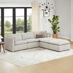 CHITA Luxury Oversized 114" L-Shaped Sectional Sofa Couch, Premium Down Filled Cloud Modular Sectional with 2 Storage Ottomans, FSC Certified, 5 Seat for Living Room, Snow