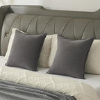 FUTEI Dark Grey Chenille Throw Pillow Covers 16x16 Inch Set of 2,Edges Double-Stitched Cushion Cases,Modern Home Decor for Couch Living Room